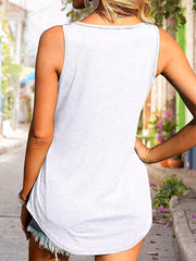 Scoop Neck Race Car Graphic Tank Top