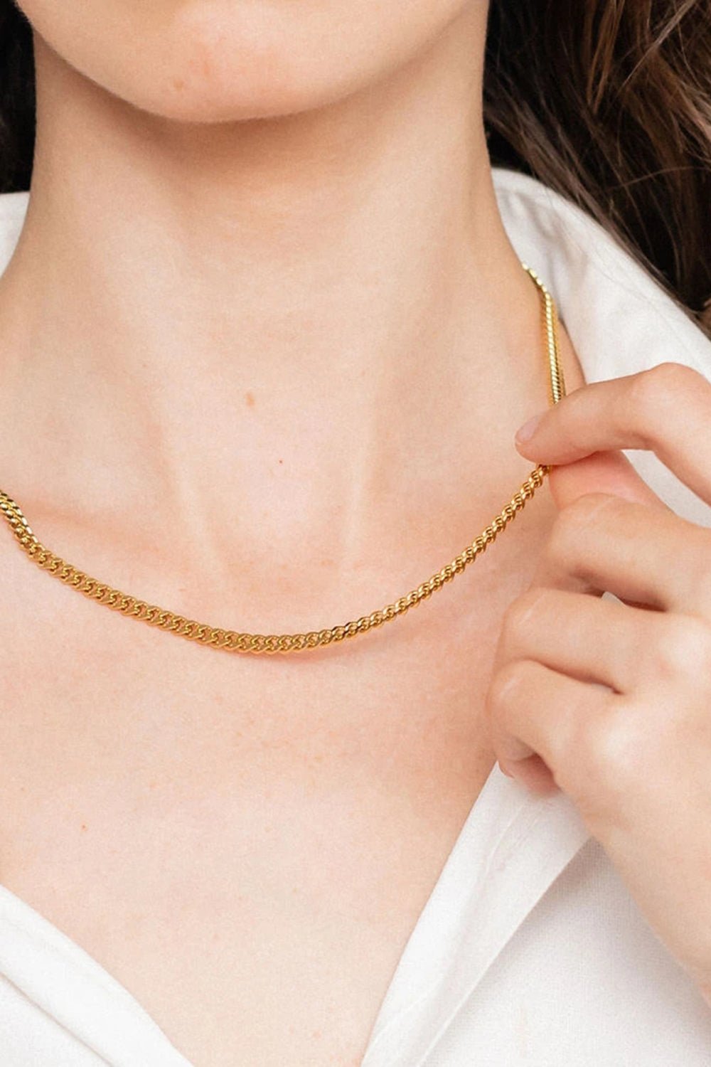 18K Gold Plated Curb Chain Necklace - Kaaya Closet