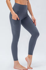 Breathable Wide Waistband Active Leggings with Pockets