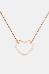 925 Sterling Silver Heart Shape Pendant Necklace - Kaaya Closet