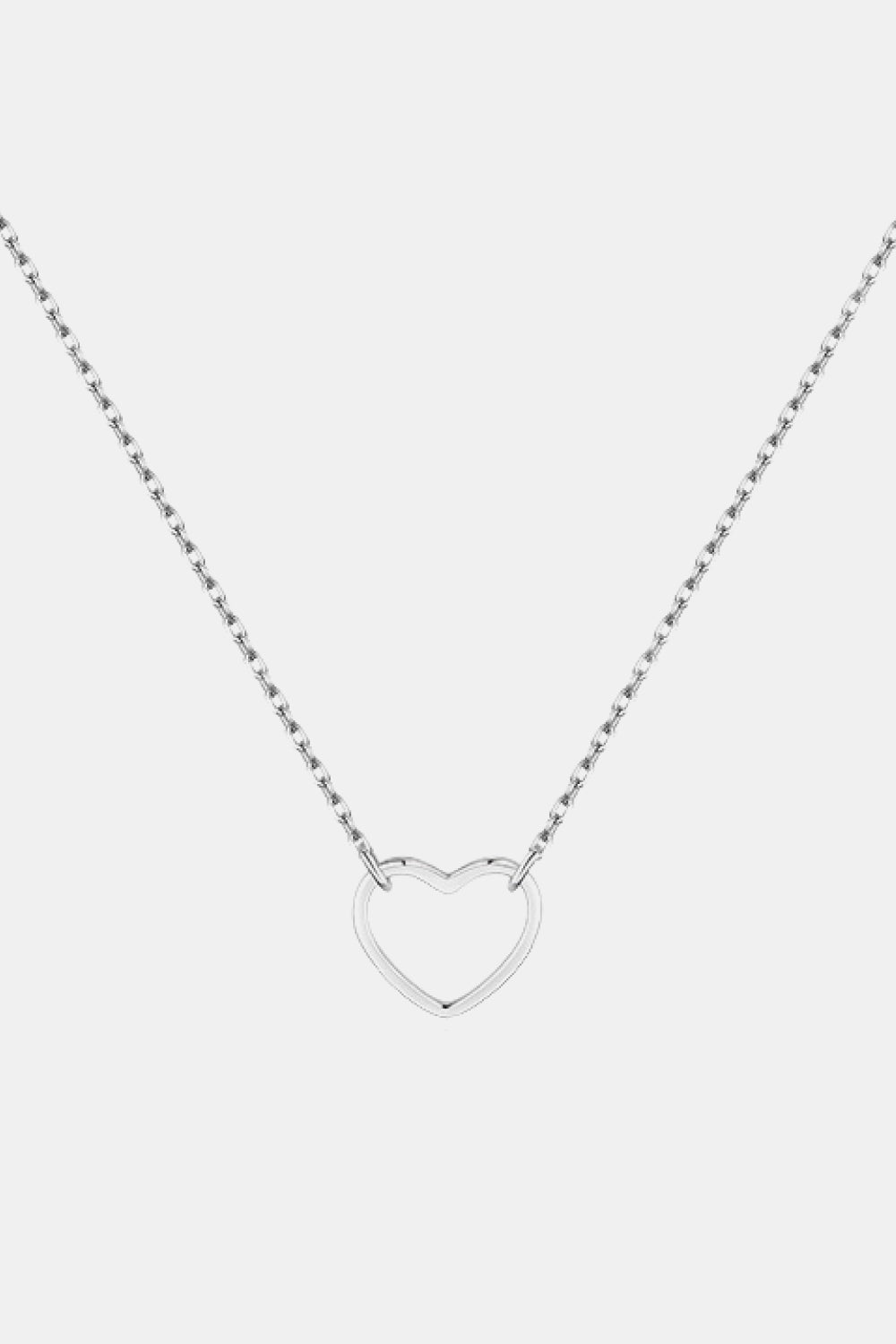 925 Sterling Silver Heart Shape Pendant Necklace - Kaaya Closet