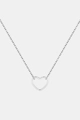 925 Sterling Silver Heart Shape Pendant Necklace - Kaaya Closet