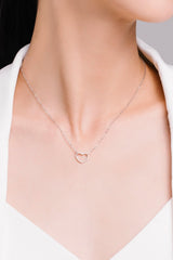 925 Sterling Silver Heart Shape Pendant Necklace - Kaaya Closet