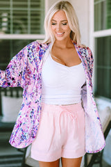 Printed Open Front Cardigan