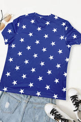 V-Neck Short Sleeve US Flag T-Shirt